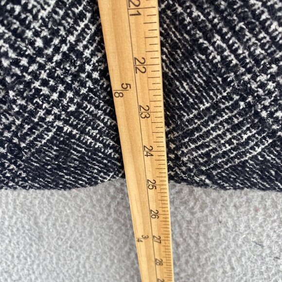 Talbots Coat Womens 14 Black Wool Blend Tweed Shimmer Button Up Pockets Collared - Picture 9 of 10